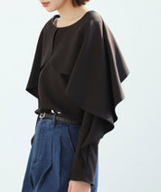 クルーネックケープブラウスsdp0117-102-8