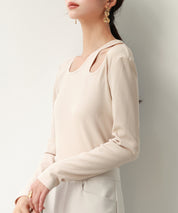 カットアウトリブカットソートップスsdp0120 ベージュ