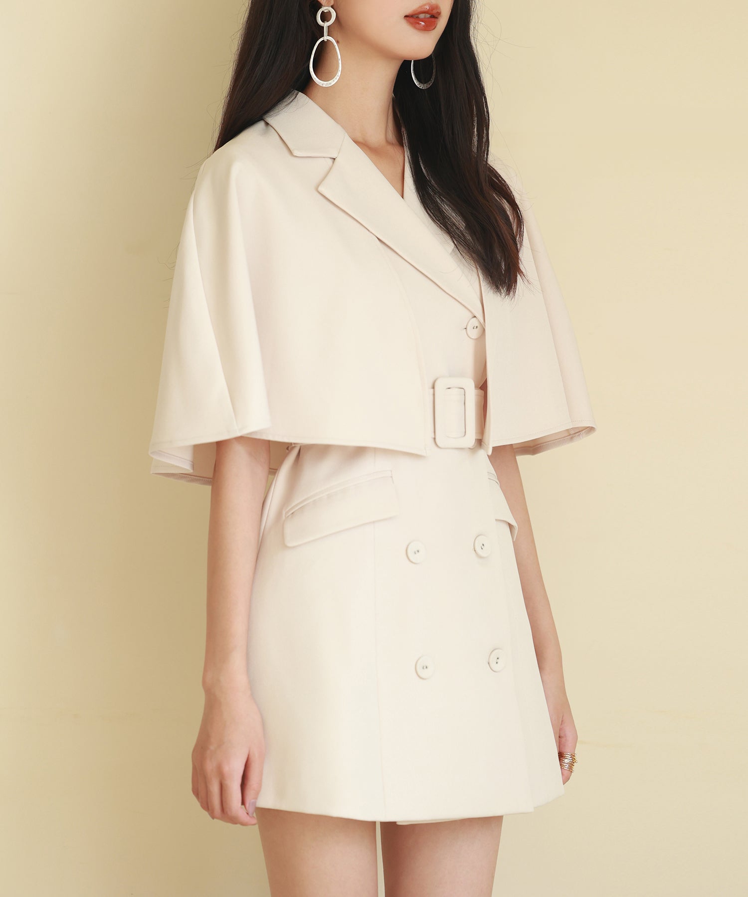 2wayケープミドル丈コートsdp0123 アイボリー