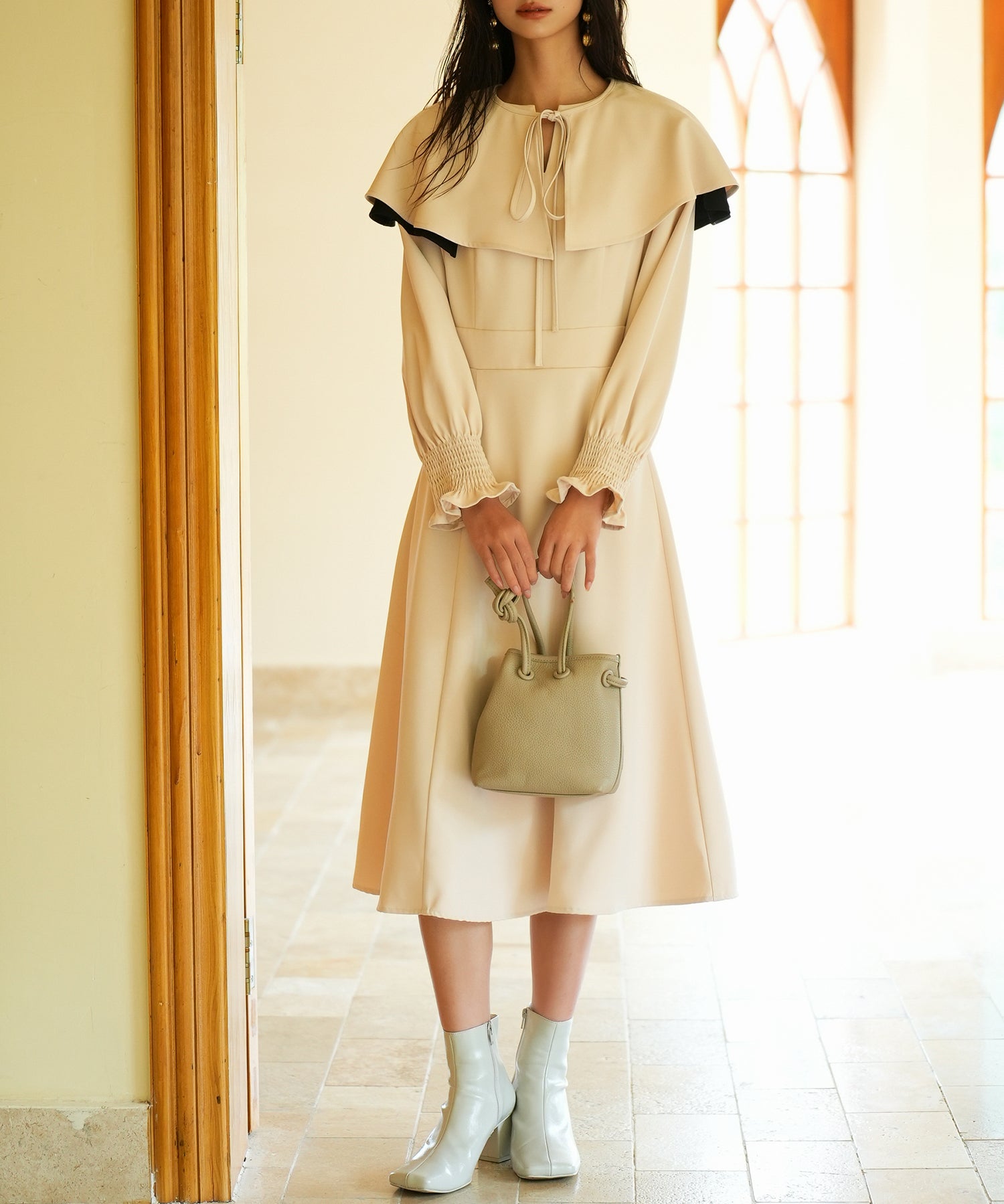 2way配色ケープカラーミモレワンピースsdp0125-102-14