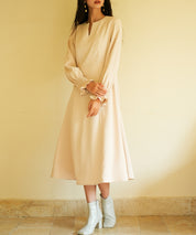 2way配色ケープカラーミモレワンピースsdp0125 ベージュ