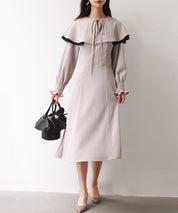 2way配色ケープカラーミモレワンピースsdp0125-102-49