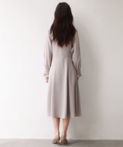 2way配色ケープカラーミモレワンピースsdp0125 サンドベージュ