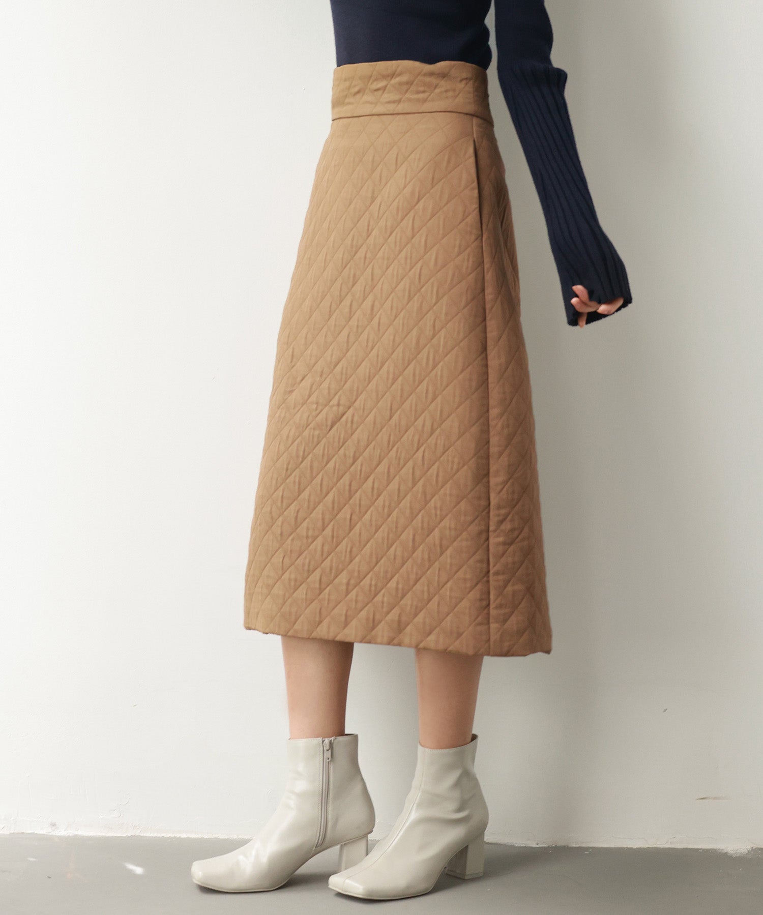 キルティングハイウエストスカートsdp0126