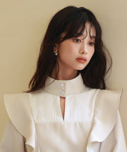 ビッグフリルAラインワンピースsdp0129 アイボリー