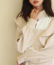 ビッグフリルAラインワンピースsdp0129 アイボリー