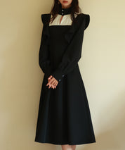 ビッグフリルAラインワンピースsdp0129 ブラック