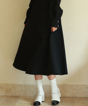 ビッグフリルAラインワンピースsdp0129 ブラック