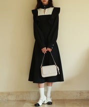 ビッグフリルAラインワンピースsdp0129 ブラック