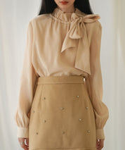 フリルリボンタイワッシャーブラウスsdp0132-102-14