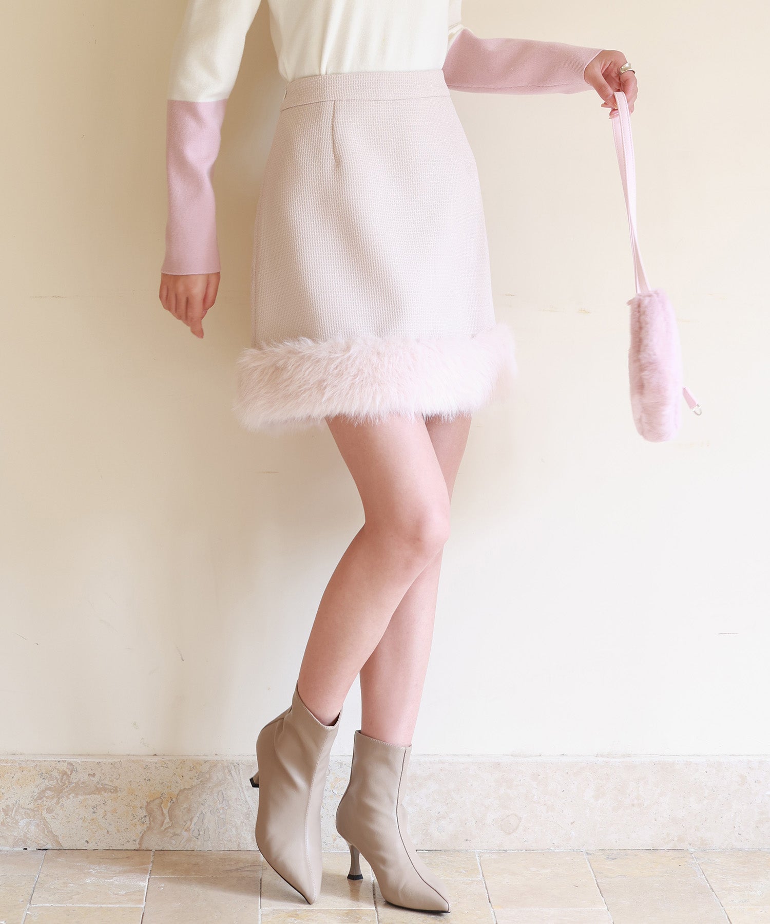 裾ファーハイウエストミニスカートsdp0145