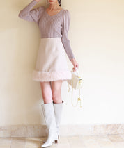 裾ファーハイウエストミニスカートsdp0145