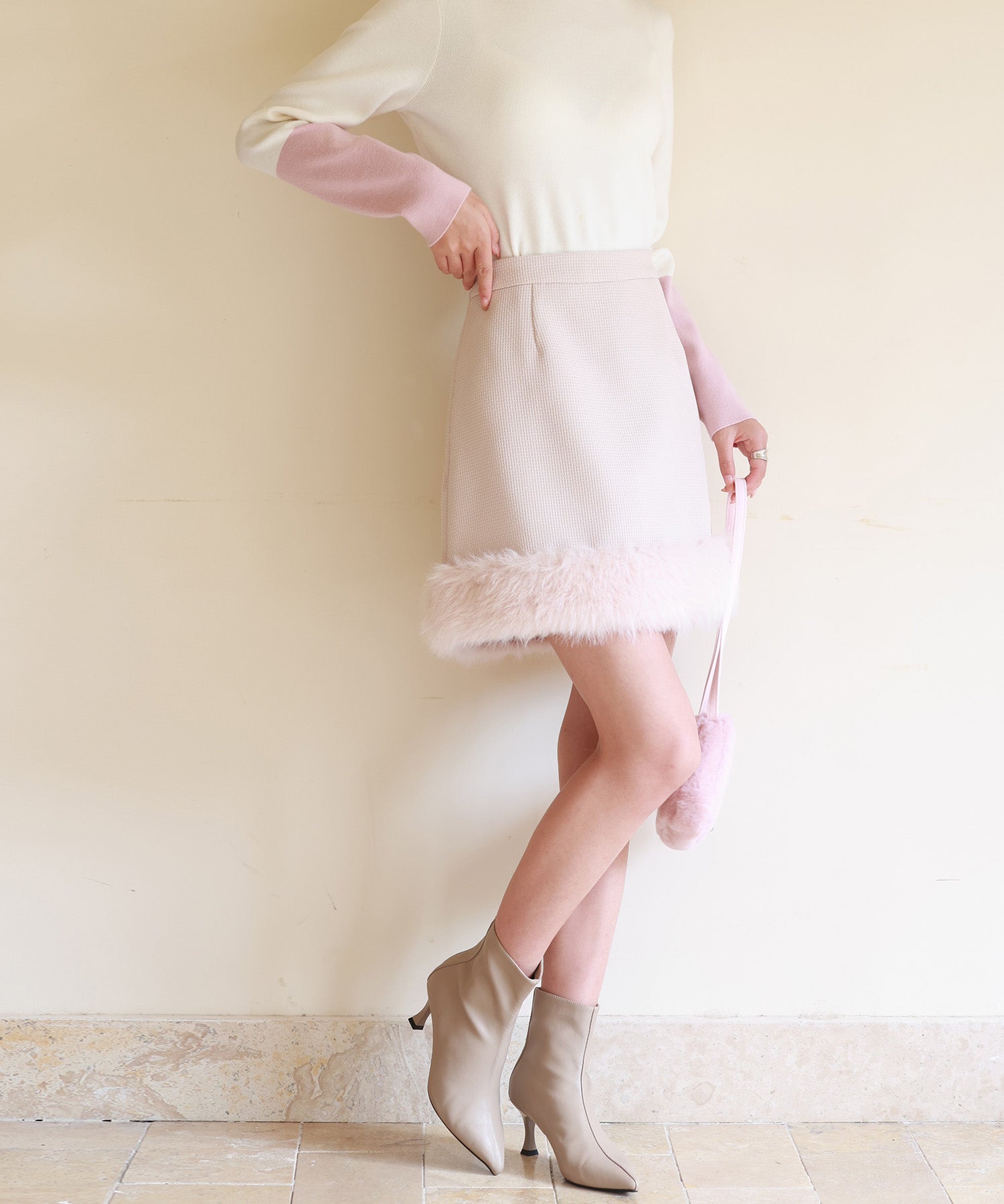 裾ファーハイウエストミニスカートsdp0145