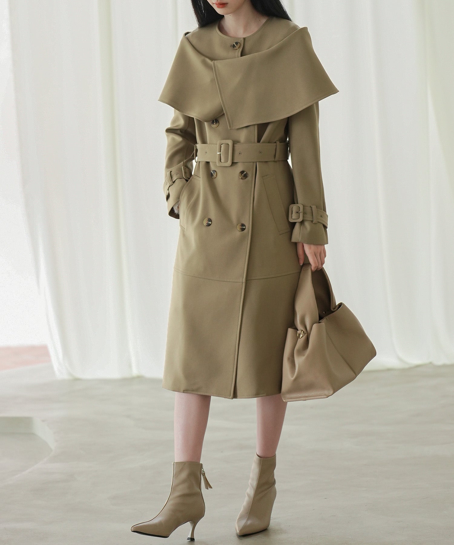 ケープ風ミモレ丈トレンチコートsdp0147-103-17