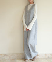 深Vネックツイードオールインワンsdp0150 グレー