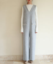 深Vネックツイードオールインワンsdp0150 グレー