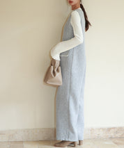 深Vネックツイードオールインワンsdp0150 グレー