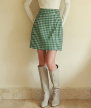 チェック柄ハイウエストミニスカートsdp0153-102-35