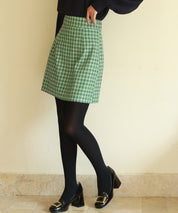 チェック柄ハイウエストミニスカートsdp0153 グリーン