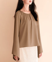 スリットフレアスリーブブラウスsdp0165 ブラウン