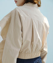 スタンドカラーフリルショート丈ブルゾンsdp0171 ベージュ