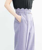 スカラップウエストワイドパンツsdp0172 ラベンダー