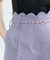 スカラップウエストワイドパンツsdp0172 ラベンダー