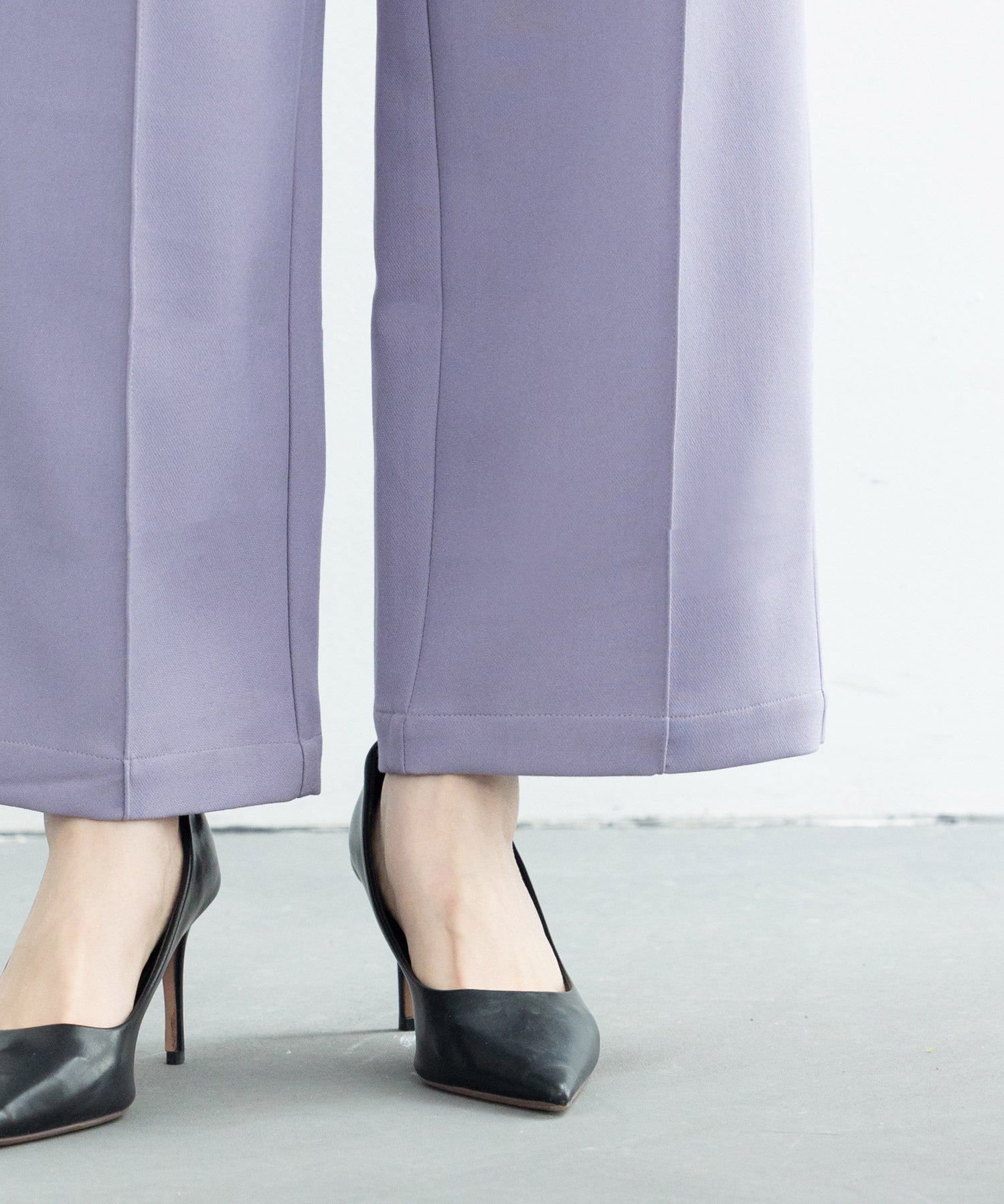 スカラップウエストワイドパンツsdp0172 ラベンダー