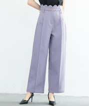 スカラップウエストワイドパンツsdp0172 ラベンダー