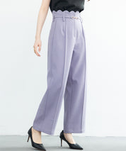 スカラップウエストワイドパンツsdp0172 ラベンダー