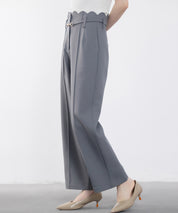 スカラップウエストワイドパンツsdp0172 チャコール