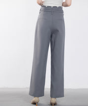 スカラップウエストワイドパンツsdp0172 チャコール