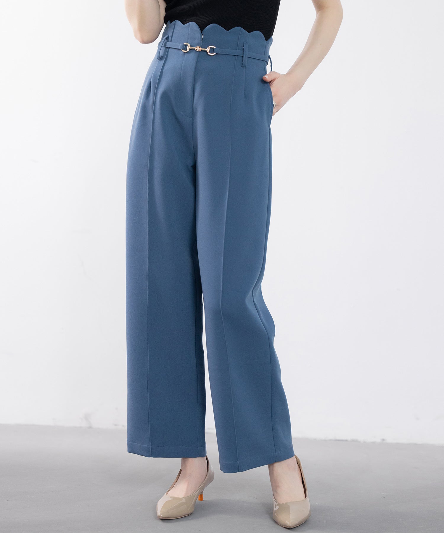 スカラップウエストワイドパンツsdp0172-102-72