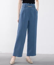 スカラップウエストワイドパンツsdp0172 ブルーグレー