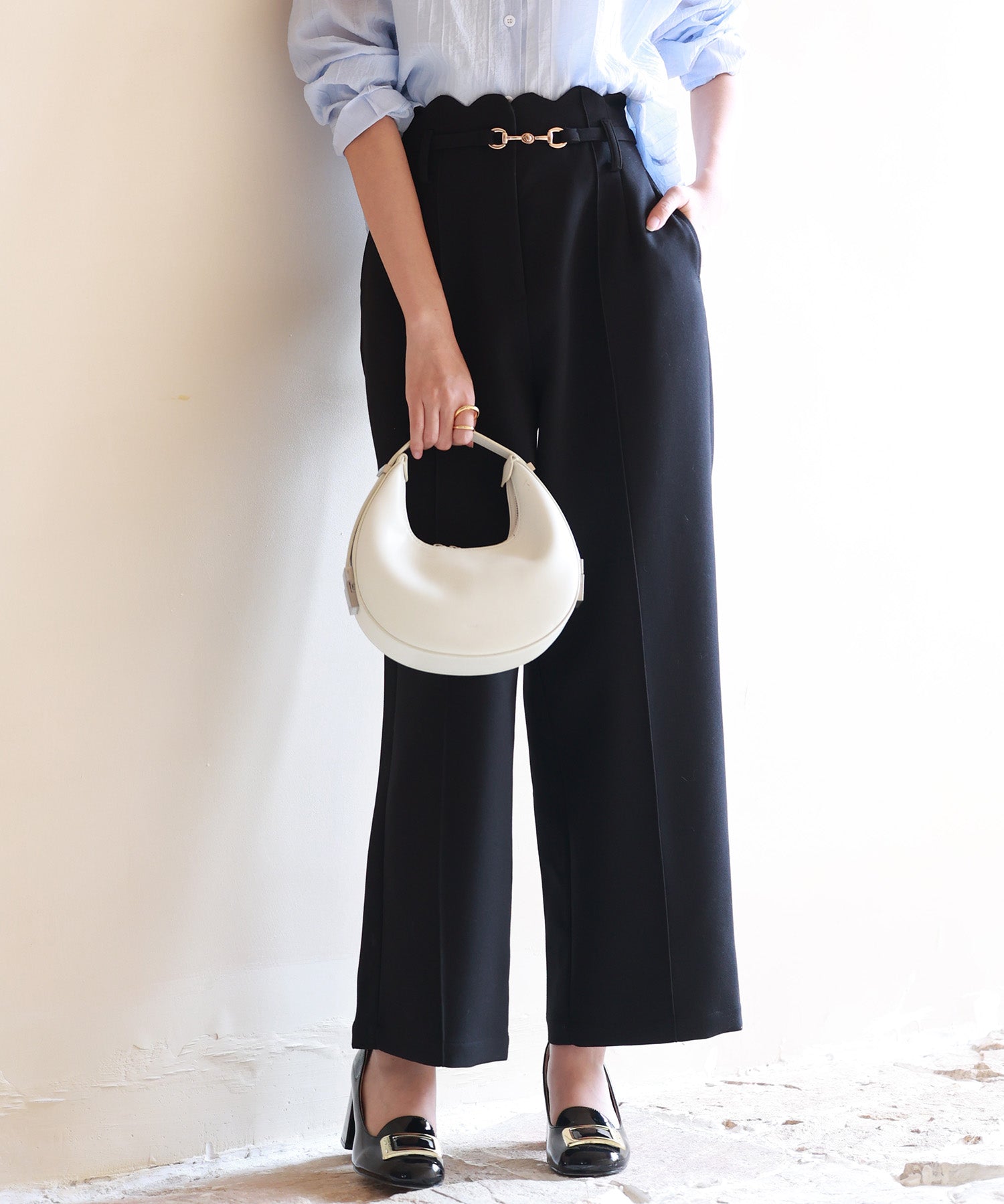 スカラップウエストワイドパンツsdp0172-102-8