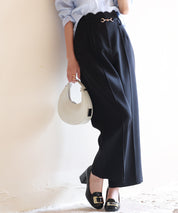 スカラップウエストワイドパンツsdp0172 ブラック