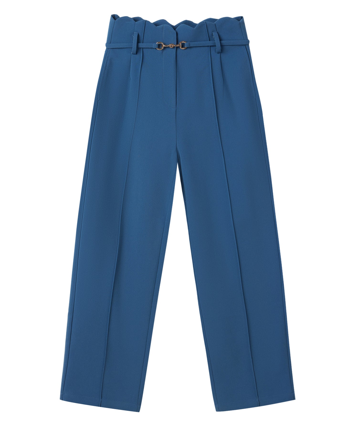 スカラップウエストワイドパンツsdp0172 ブルーグレー