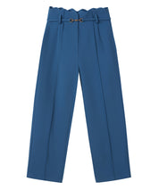 スカラップウエストワイドパンツsdp0172 ブルーグレー