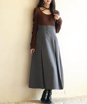 カットソートップスと柄物スカートがドッキングしたワンピースsdp0175-102-17