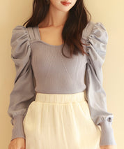 異素材ドッキングニットプルオーバーsdp0179 ラベンダー