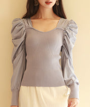 異素材ドッキングニットプルオーバーsdp0179 ラベンダー