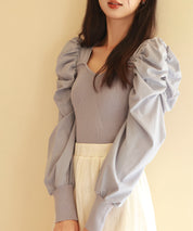 異素材ドッキングニットプルオーバーsdp0179 ラベンダー