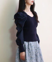 異素材ドッキングニットプルオーバーsdp0179 ネイビー