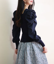 異素材ドッキングニットプルオーバーsdp0179 ネイビー