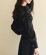 異素材ドッキングニットプルオーバーsdp0179 ブラック