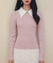 レイヤード風バイカラーニットプルオーバーsdp0180