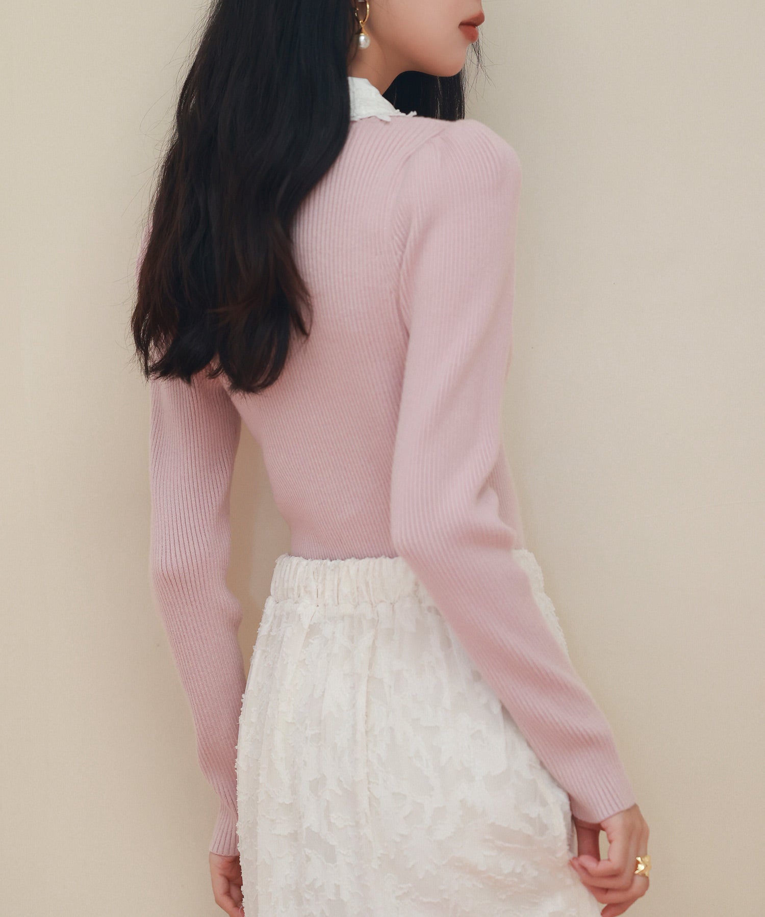 レイヤード風バイカラーニットプルオーバーsdp0180