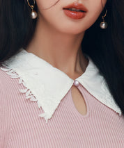 レイヤード風バイカラーニットプルオーバーsdp0180