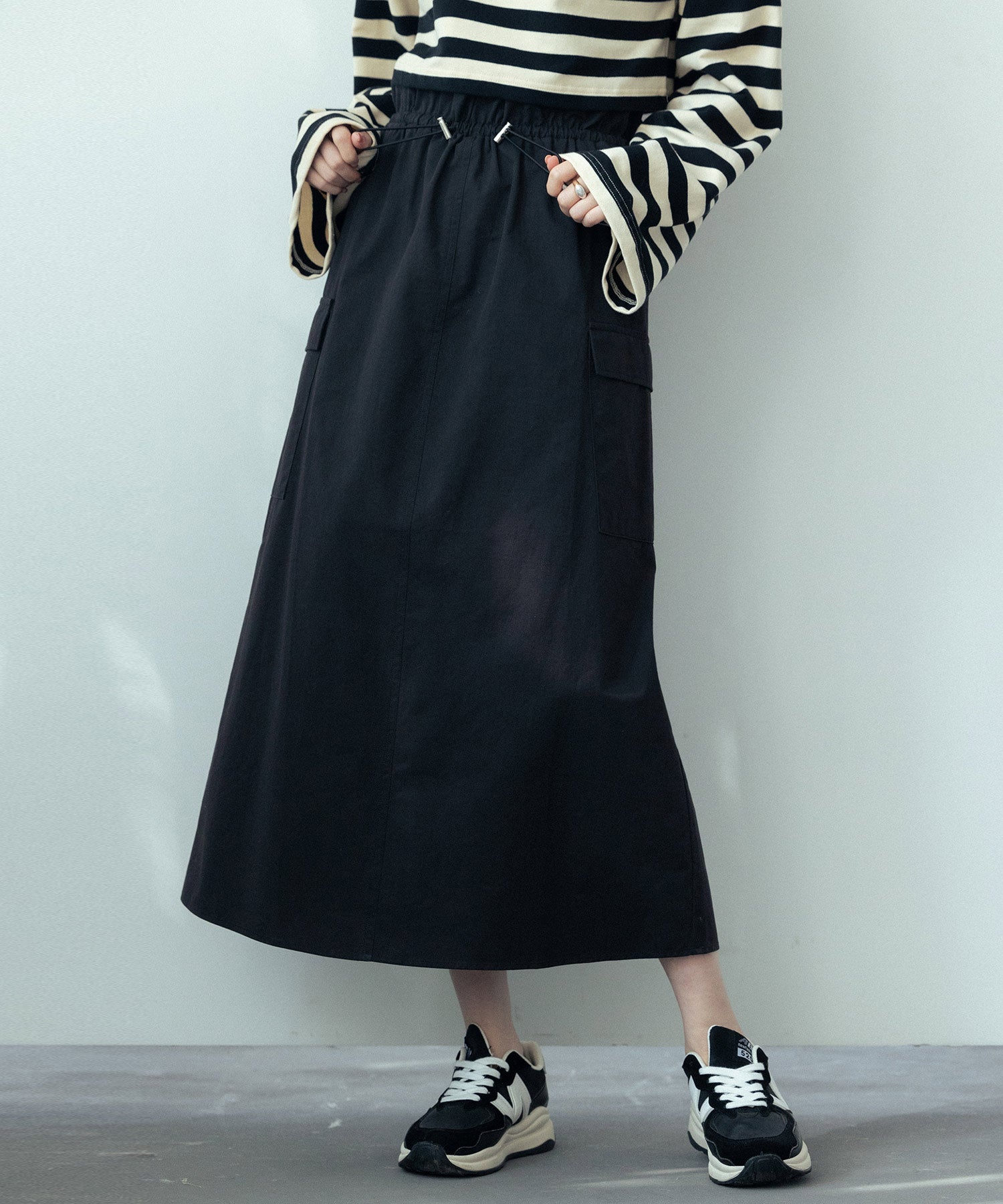 ハイウエストカーゴポケットロング丈スカートsdp0182-102-8