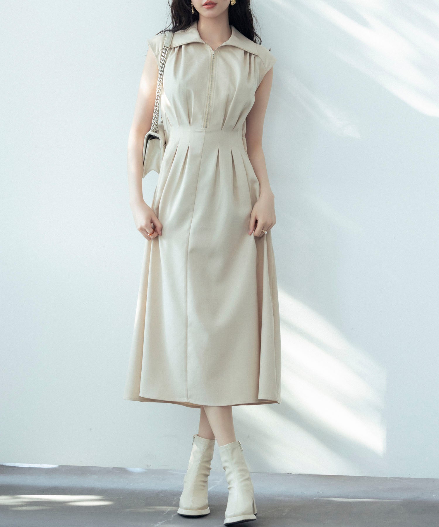 ウエストタックミモレ丈ワンピースsdp0183-102-14